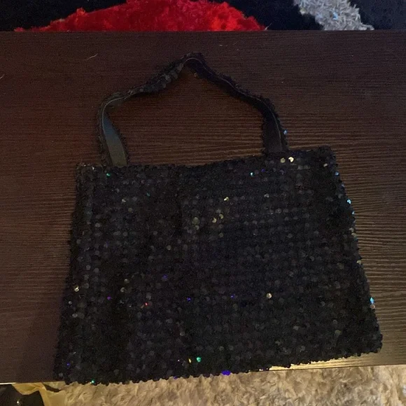 Black, sequin crop top - Picture 4 of 7